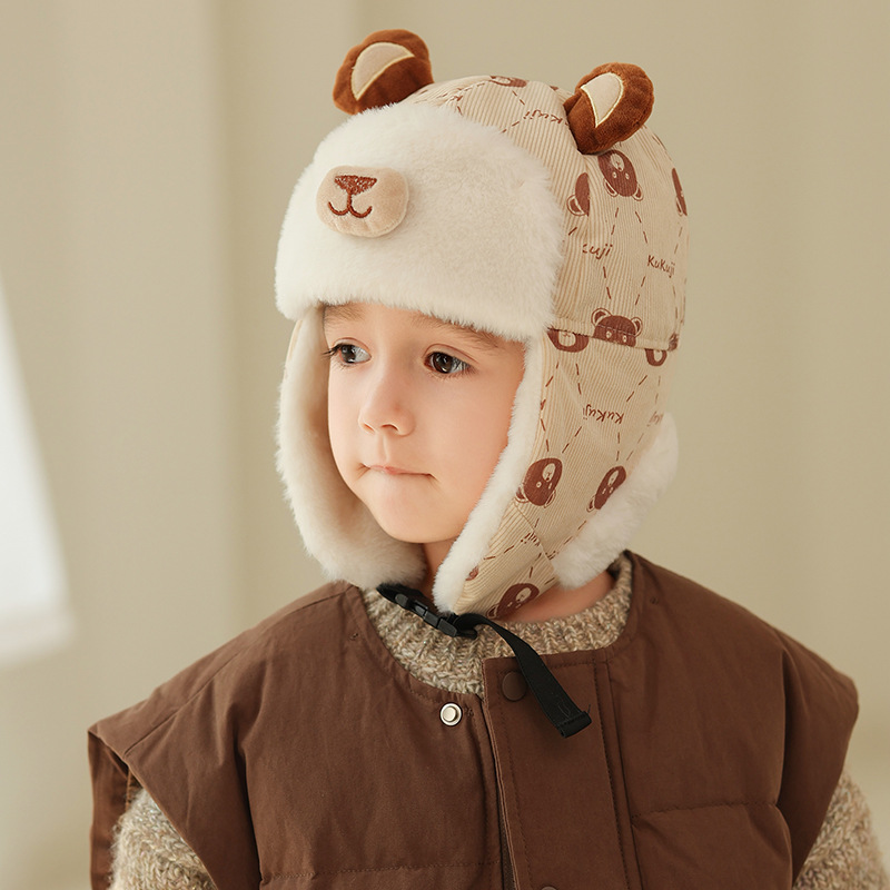 Sombreros para niños otoño y invierno para niños gorras de pelusa gorras calientes niñas gorras de invierno para bebés gruesas