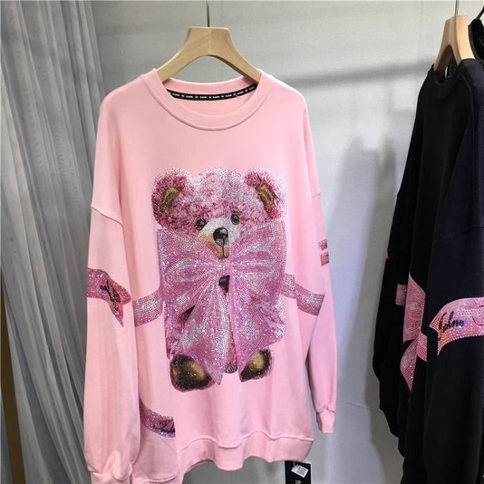 超大サイズ2-300斤太ったm重工のホットドリルの女性かわいいベアー秋冬のゆるい中に痩せた上着が見える|undefined