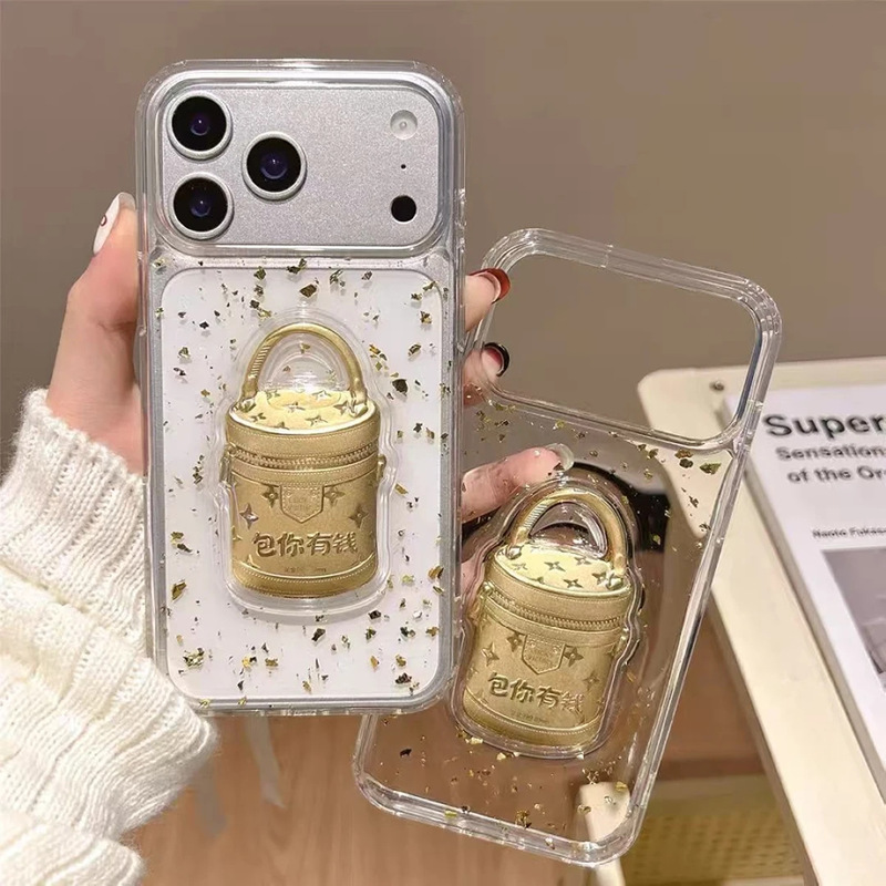 Glue Gold Foil Package with You Are Rich Lucky Bag Suitable for Iphone16/17 Mobile Phone Case Apple 15 Plus New Year Kt Cat