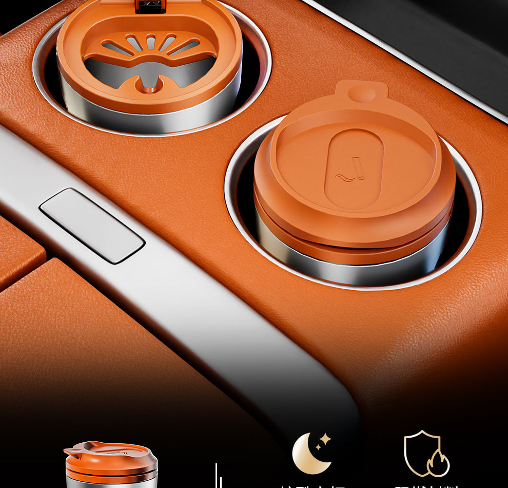 Car Ashtray for Interior Use with Light, Anti-Fly Ash, Manufacturer Wholesale, Anti-Fly Ash Luminous Car Ashtray
