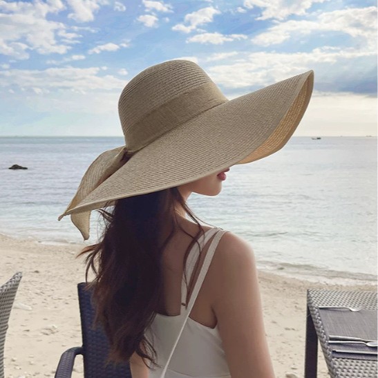 summer big beach straw sun hat solar-powered
