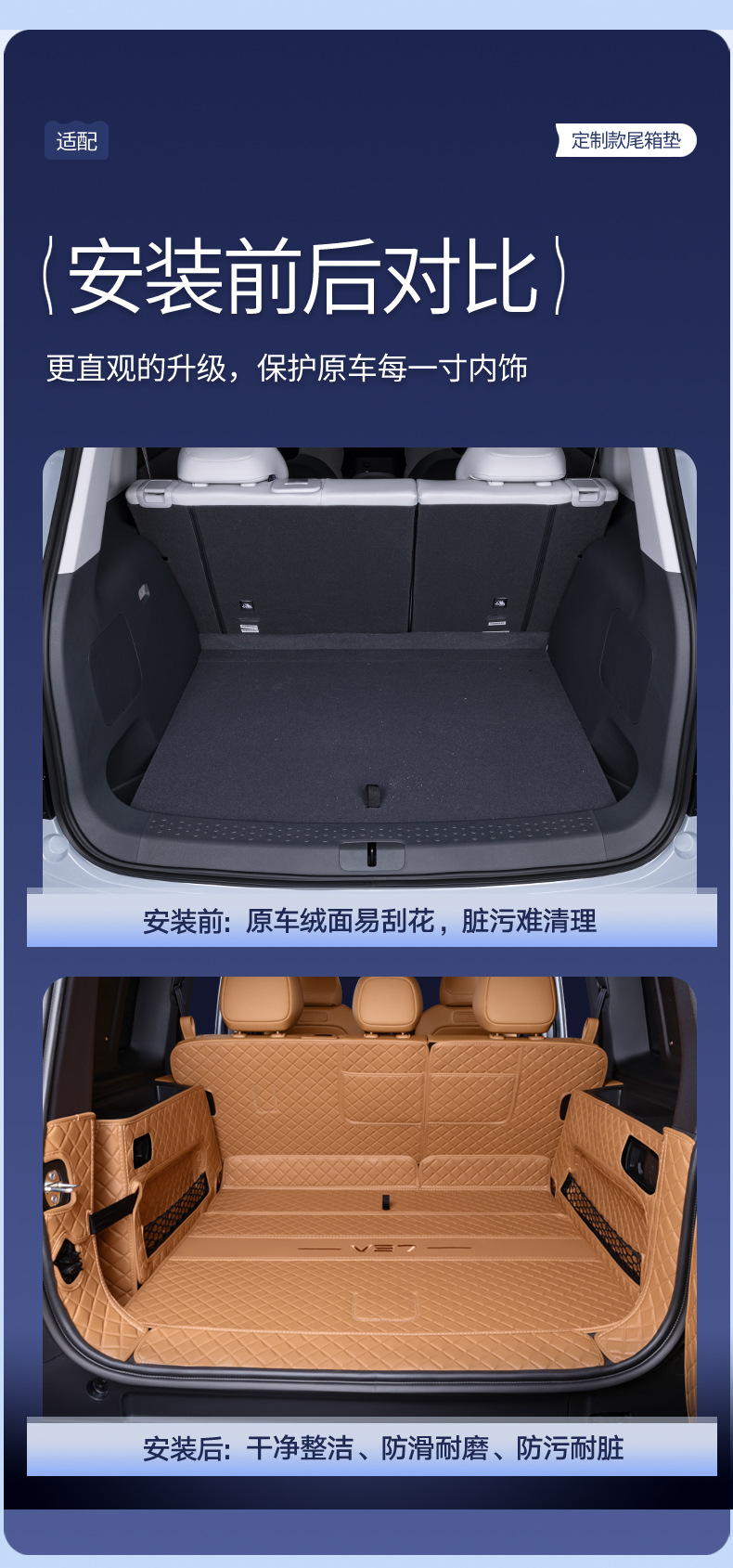 Suitable for Chery Icarv27 Trunk Mat, Full Surround Trunk Mat for Icarv27 Modification and Decoration
