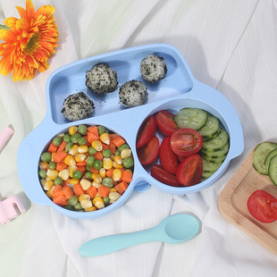 Happiness good thing baby one-piece car silicone suction cup bowl baby non-slip silicone dinner plate