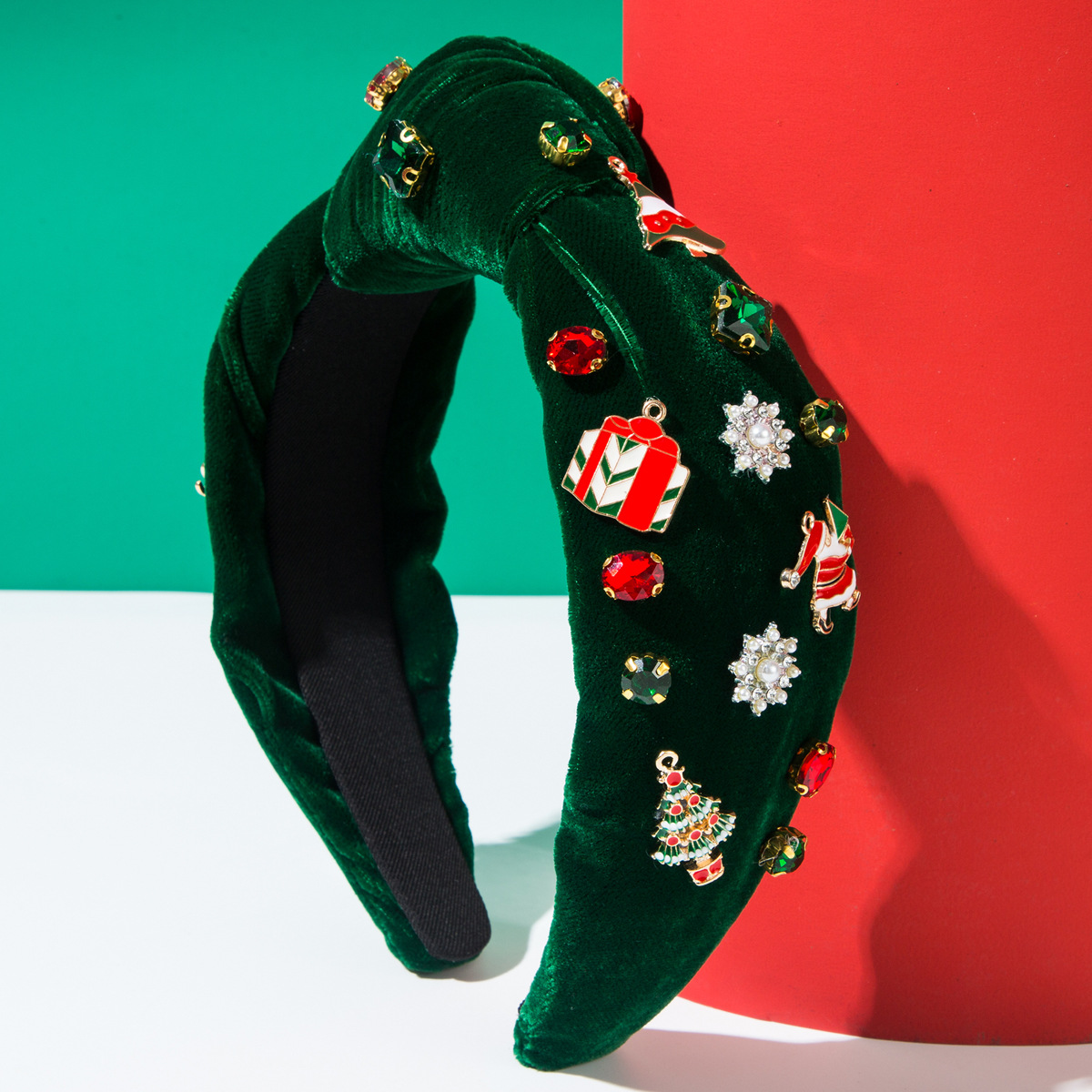 Neues Weihnachts-Flanell-Legierungs-Geschenkset: Elch-Weihnachtsbaum-Stirnband, festliche Party-Haaraccessoires – Detail 5