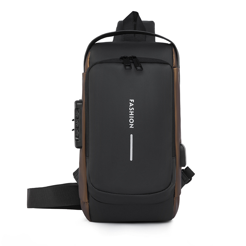 Bolso crossbody de los hombres bolso de pecho bolso de hombro bolso de la cintura de los deportes del ocio pequeña mochila multifuncional crossbody bolso de los hombres Contraseña de bloqueo