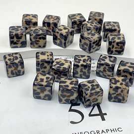 亚克力烤漆云雾豹纹方块 DIY手工串珠散珠串笔手机链挂件饰品配件