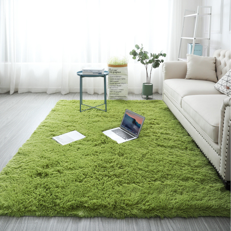 simple alfombra de sala de estar alfombra de cama de dormitorio hogar cabello largo estampado de peluche sofá aislamiento cojín de mesa de té alfombra antisucia