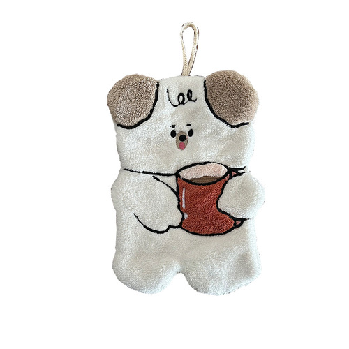 Cartoon Cute Puppy Hand Towel Hanging Hair-Free Home Goods Super Absorbent Children's Hand Towel