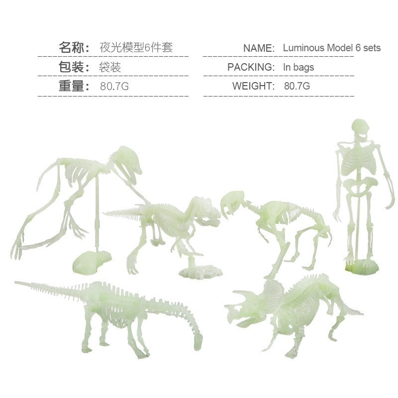 Transfronterizos de venta caliente simulación sólida modelo de cráneo de dinosaurio estático T. rex Velociraptor esqueleto arqueológico juguetes para niños