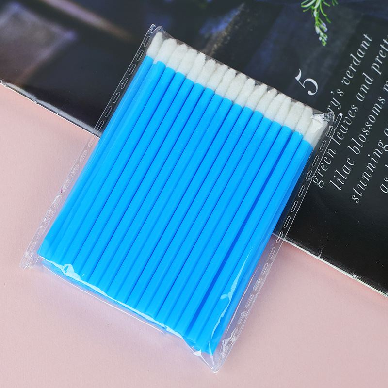 Pinceles flocados para labial 50 piezas de plástico y nylon con mango corto para maquillaje de labios image 13