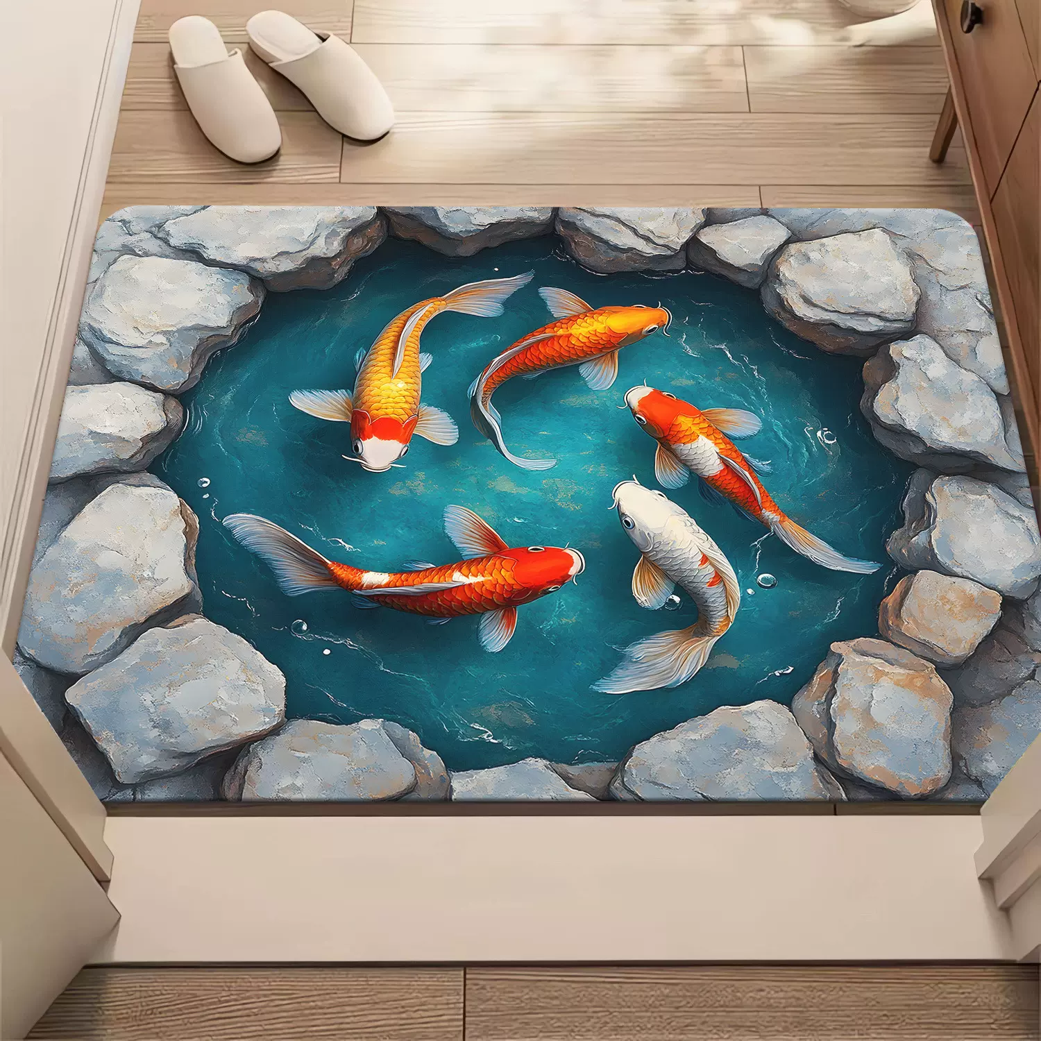 跨境temu浴室地垫3D视觉海洋地垫卫生间吸水地垫玄关入户门垫批发