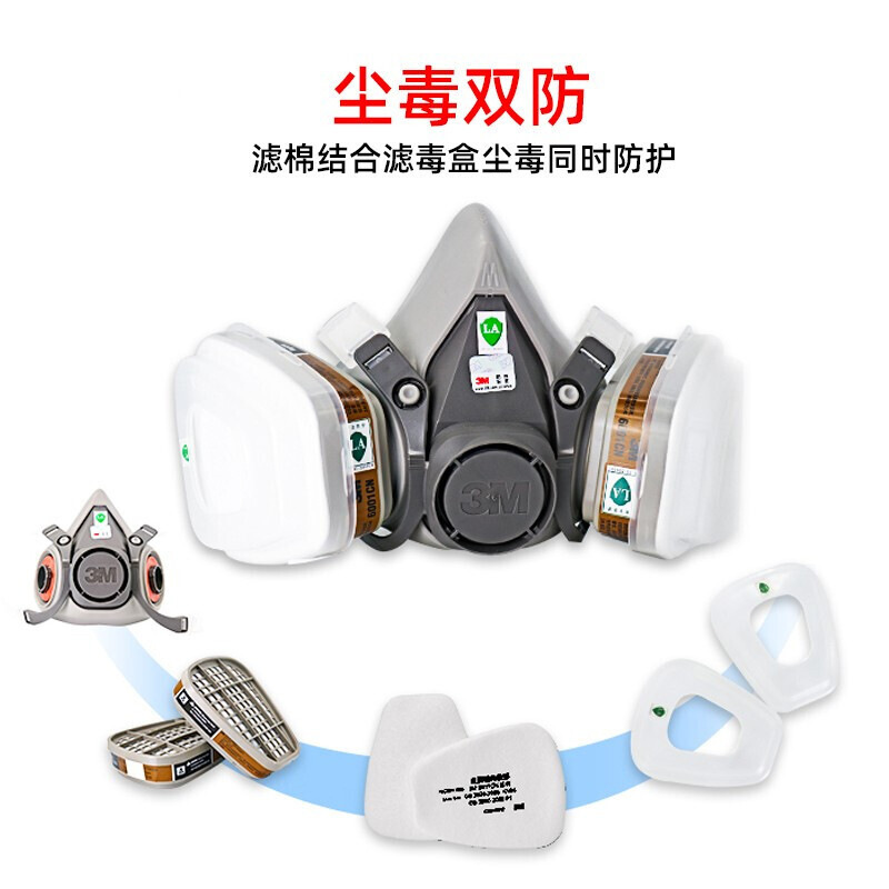 3M 6200 juego de máscara de gas reparación pintura en aerosol caja de filtro de pesticidas polvo químico máscara de gas KN95 al por mayor