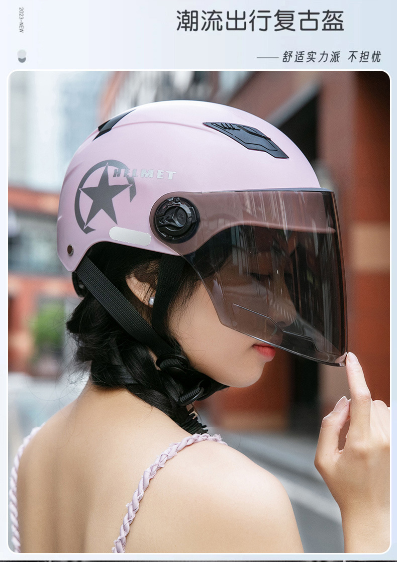 3C Certified Electric Vehicle Helmet, Motorcycle Safety Helmet, Cycling Half Helmet, Protective Commuter Helmet, Anti-Uv