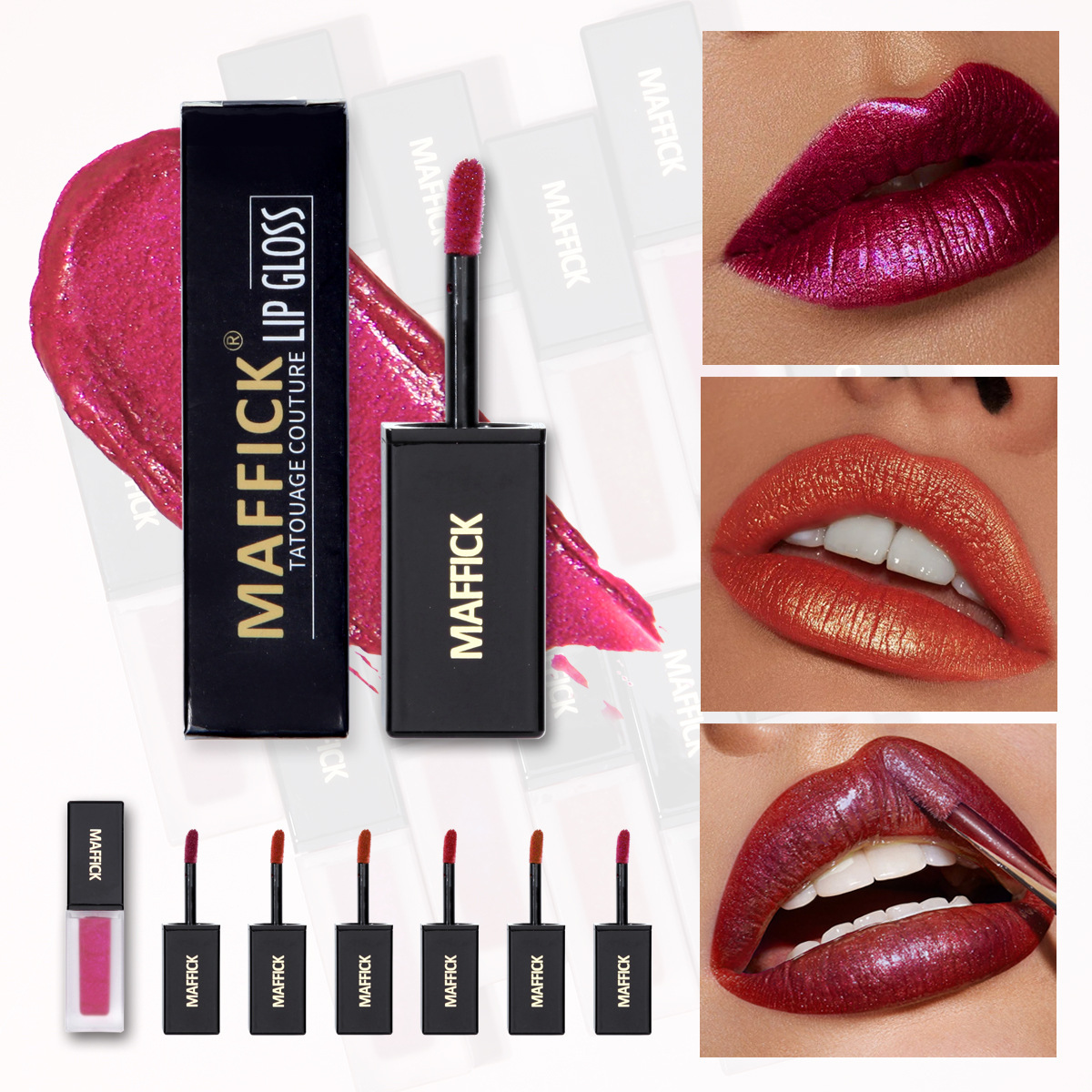 Cross-border bestseller 6-color non-stick cup small square tube lip gloss and non-fading lip gloss undefined