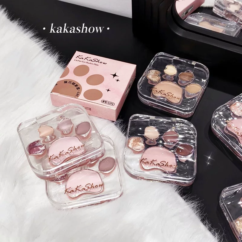 Палетка теней для век Kakashow Cat Claw Eye Shadow Disk Lie silkworm blush все-в-одном новичок жемчужный матовый нежный корейский цвет покажи