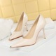9283-6 European and American Style Sexy Slim High Heel Shoes Thin Heel Super High Heel Shiny Lacquer Leather Shallow Mouth Metal Pointed Single Shoe