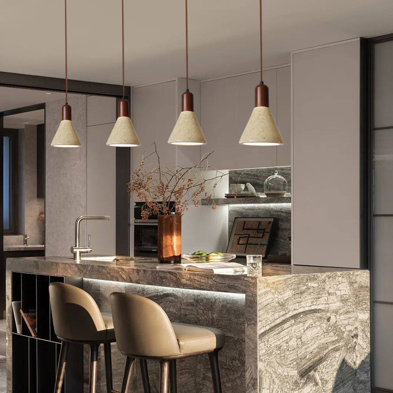 Lámpara de cabezal de cama residencial, restaurante, lámpara de piedra, diseño silencioso, lámpara de bar, lámpara de agujero, sala de té de viento transfronterizo amarillo, venta caliente