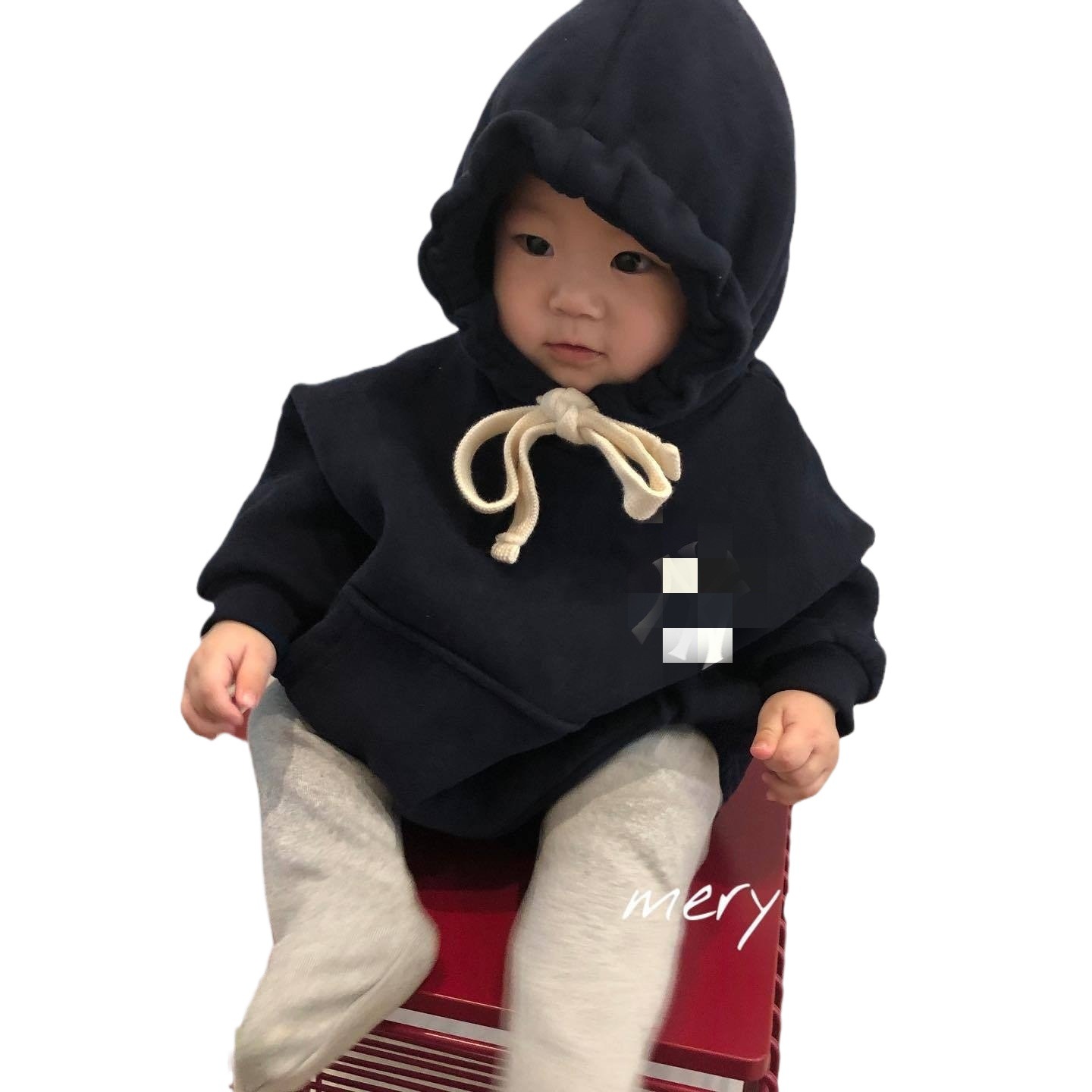 Ins primavera y otoño Corea del Sur ropa para niños color sólido carta con capucha mameluco estilo occidental padre-hijo suéter bebé mameluco bebé moda