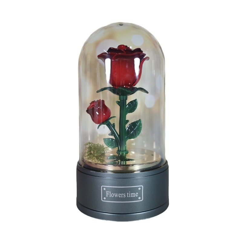 Caja de música de la rosa roja