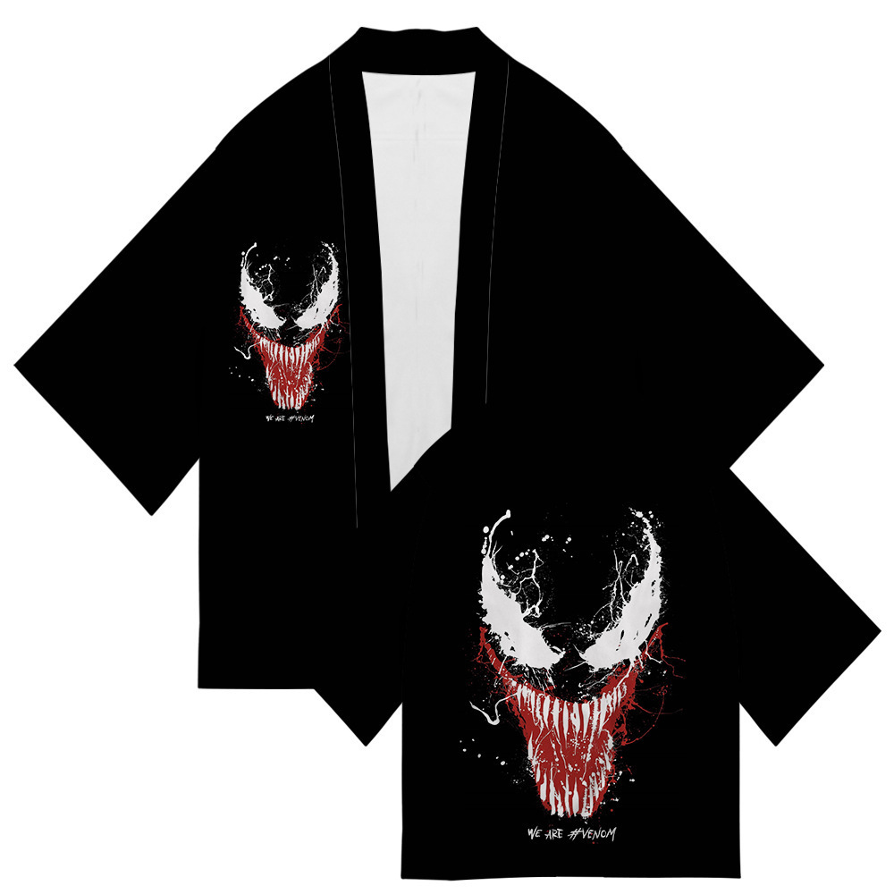 2024 Amazon comercio exterior transfronterizo impresión digital 3D kimono japonés manga tres cuartos suelta casual