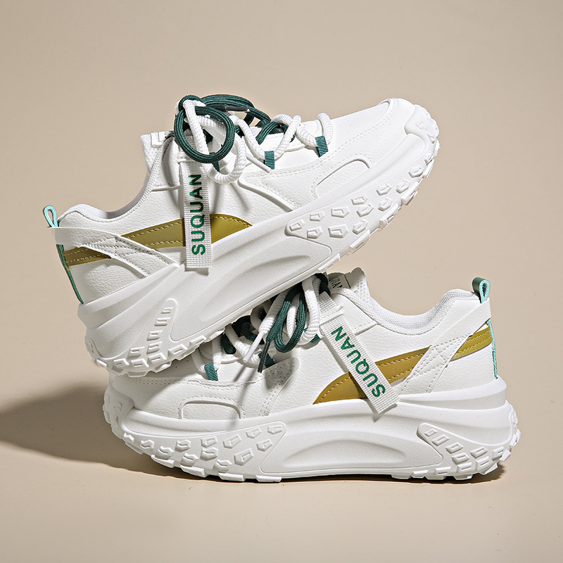 Chaussures de papa femme 2024 printemps nouvelle étudiante édition coréenne Instagram tendance polyvalente semelle épaisse chaussures simples chaussures de sport et décontractées_voghion.com