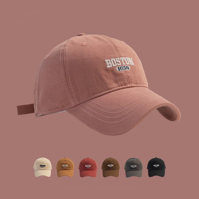 Gorra de béisbol bordada rosa estilo coreano mujer dulce juvenil moda casual