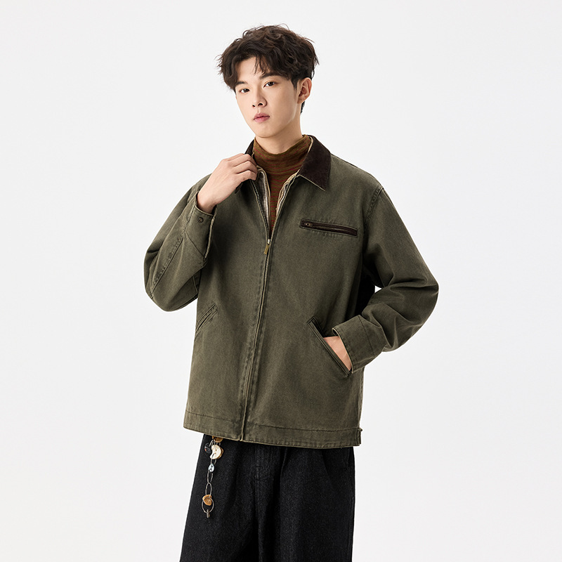 Detroit Work Jacket Carhartt J97 Lapel American Retro Canvas Cleanfit Jacket Military Green Black