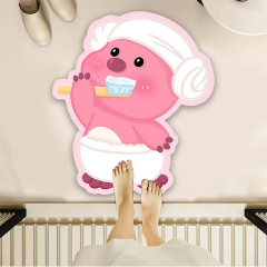 小海狸卡通可愛入戶門地墊家用吸水速干浴室腳墊硅藻泥防滑地毯