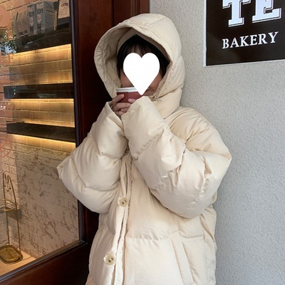 Simplicity fashion Autumn and winter Long thickening Korean Edition 2022 cotton-padded clothes Versatile new pattern cotton-padded jacket bread Cotton coat