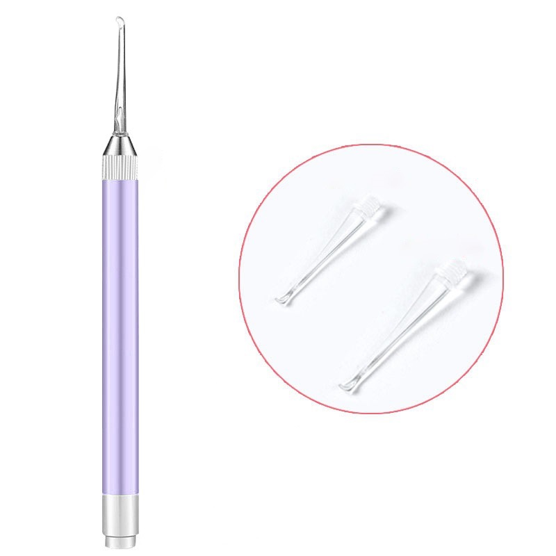 Venta al por mayor oreja luminosa verde Selección de oreja de acero inoxidable Selección de oreja de los niños con luz luminosa oreja limpiador visual oreja selección