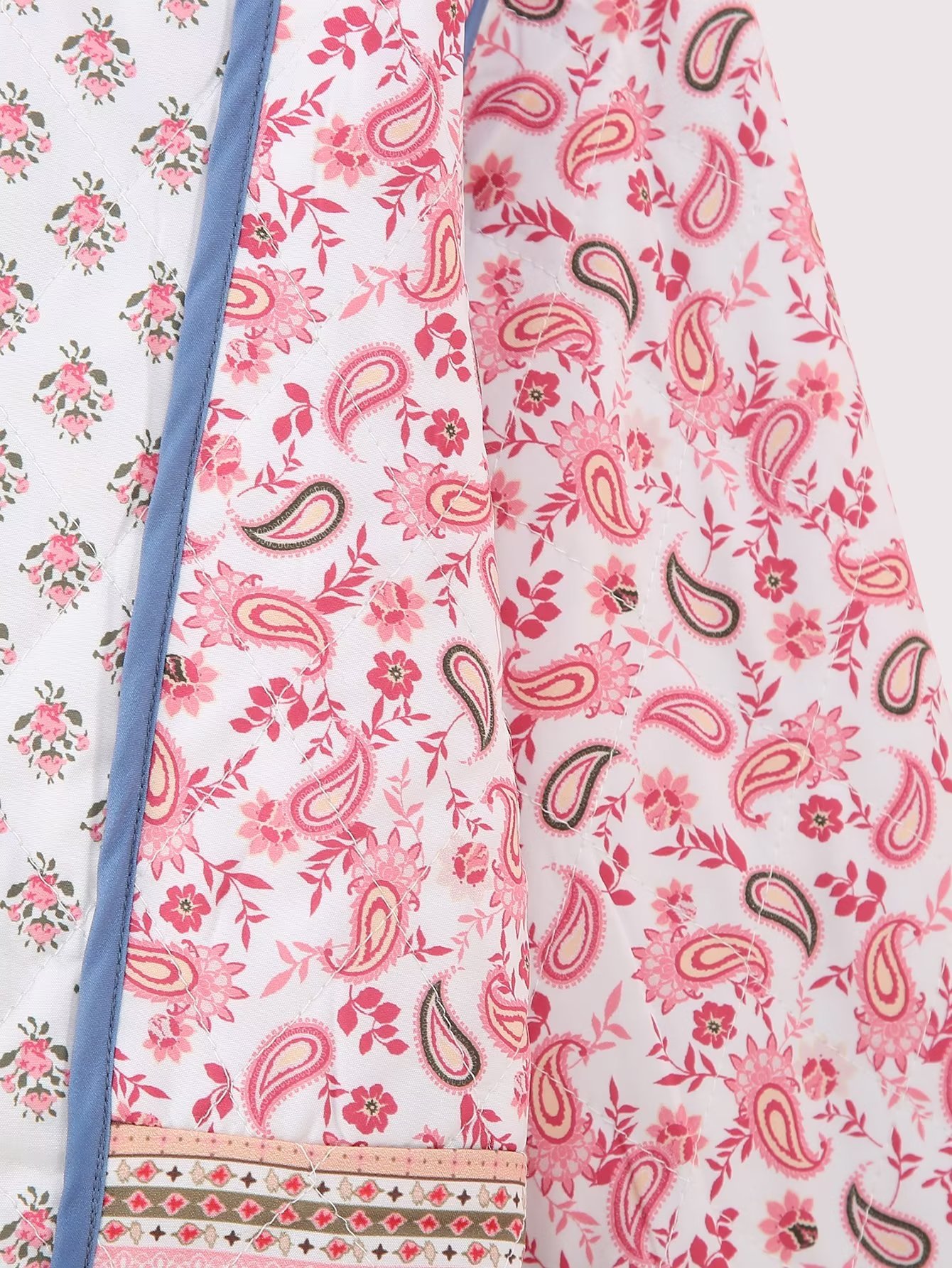 Women's Reversible Printed Jacket Lightweight Autumn Cotton Coat_voghion.com