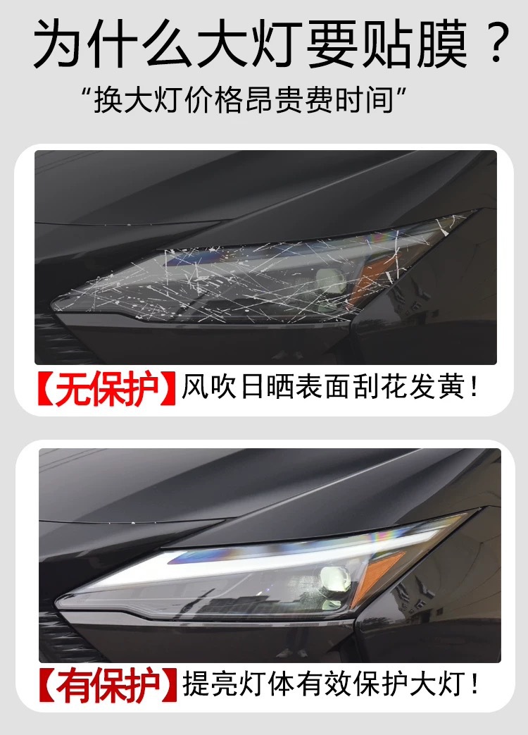 Suitable for Lexus Lx570 Headlight Film Transparent Blackened Light Control Protective Film-Ctesrxuxisnxlx