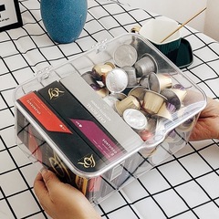Desk Organizing Box, Coffee Pack, Instant Milk Tea, Office, Tea Room, Transparent Display Rack, Tea Bag, Dustproof Storage Box