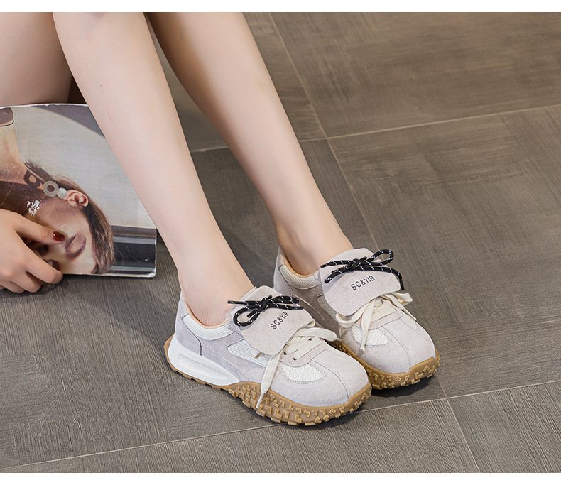 Giày sneaker nữ da heo đế dày phong cách Đức Huajiang mùa thu 2026 — M2632 màu trắng nhạt, M2632 màu vàng, M2632 màu nâu chi tiết 19