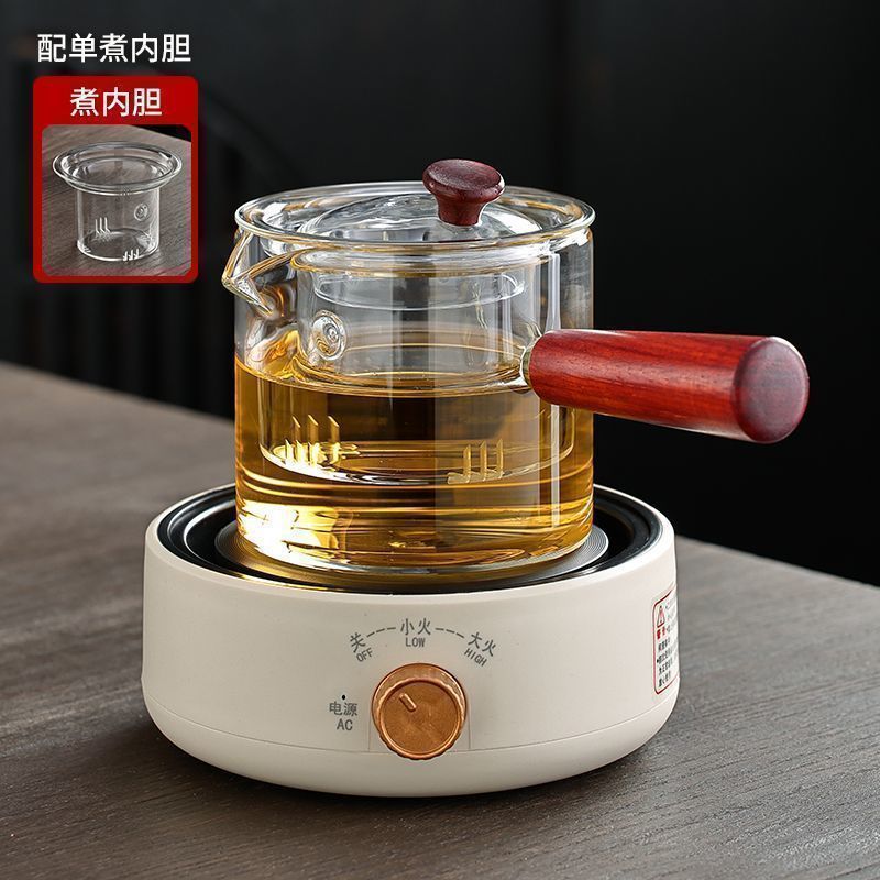 Mini horno de cerámica eléctrica pequeña hervidora de té tetera de vidrio hervir agua hervida té pequeño horno electromagnético horno de té horno de onda óptica silencioso doméstico