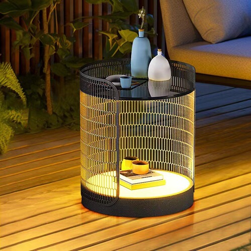 Outdoor solar villa courtyard light outdoor table lamp terrace garden lamp waterproof coffee table lamp ambiance floor lamp