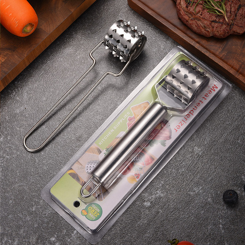 Stainless Steel Meat Tenderizer Kitchen Roller Steak and Pork Chop Meat Tenderizer Home Creative Kitchen Meat Tenderizer Gadget