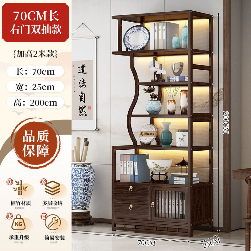 博古架实木中式茶叶展示柜茶架子置物架茶室茶柜茶具摆件收纳柜子|undefined
