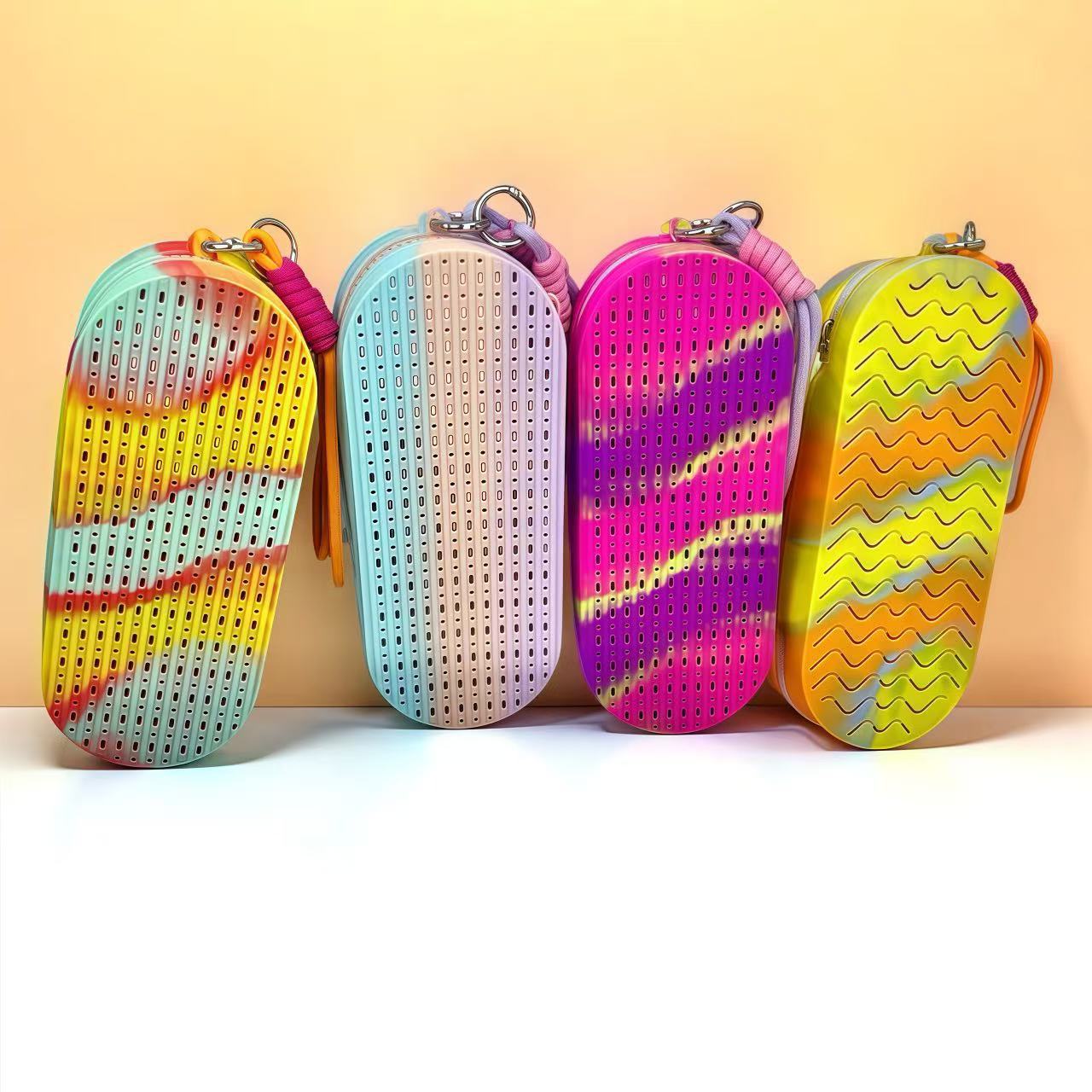 シリコン製メガネ保護ケース、両面通気性、大容量スイミングゴーグルケース、ポータブル、落下防止収納バッグ、スイミングゴーグル