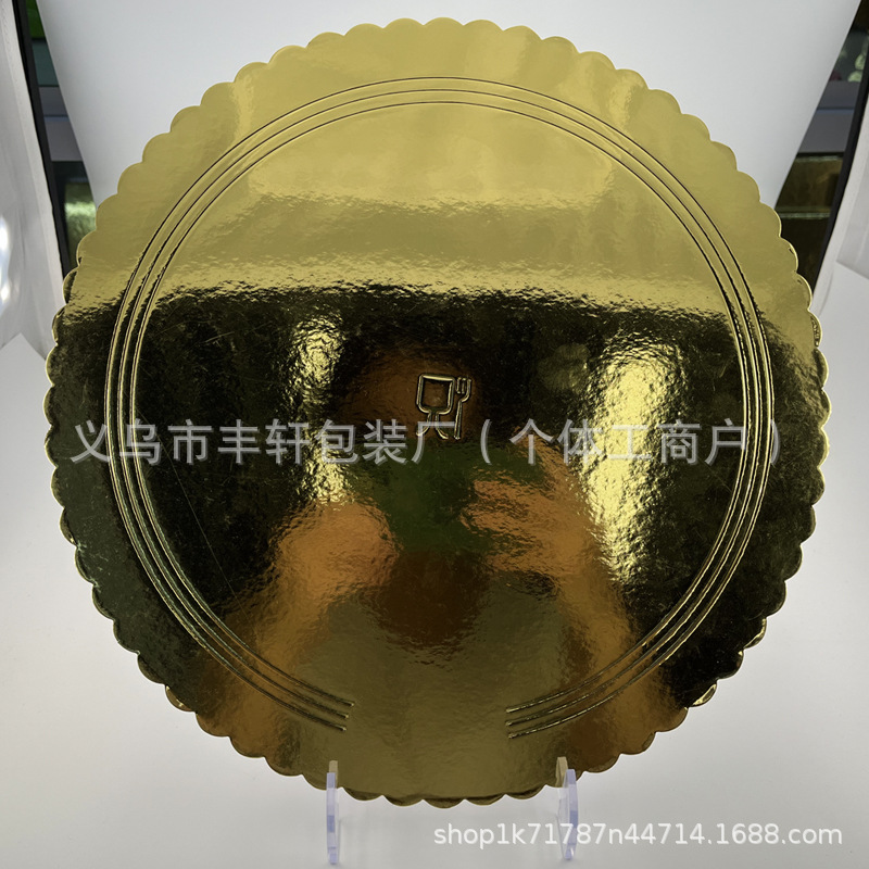 Fábrica directa de pastel de cumpleaños logotipo impreso mousse redondo placa de pastel de papel doble gris placa de pastel de papel duro