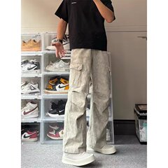 2025新款宽松休闲裤男韩版潮流百搭裤子夏季薄款坠感阔腿拖地长裤