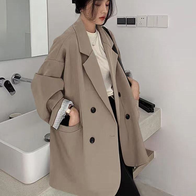 小西装外套女2025春春秋新款时尚韩版气质宽松学院风西服女上衣潮|undefined