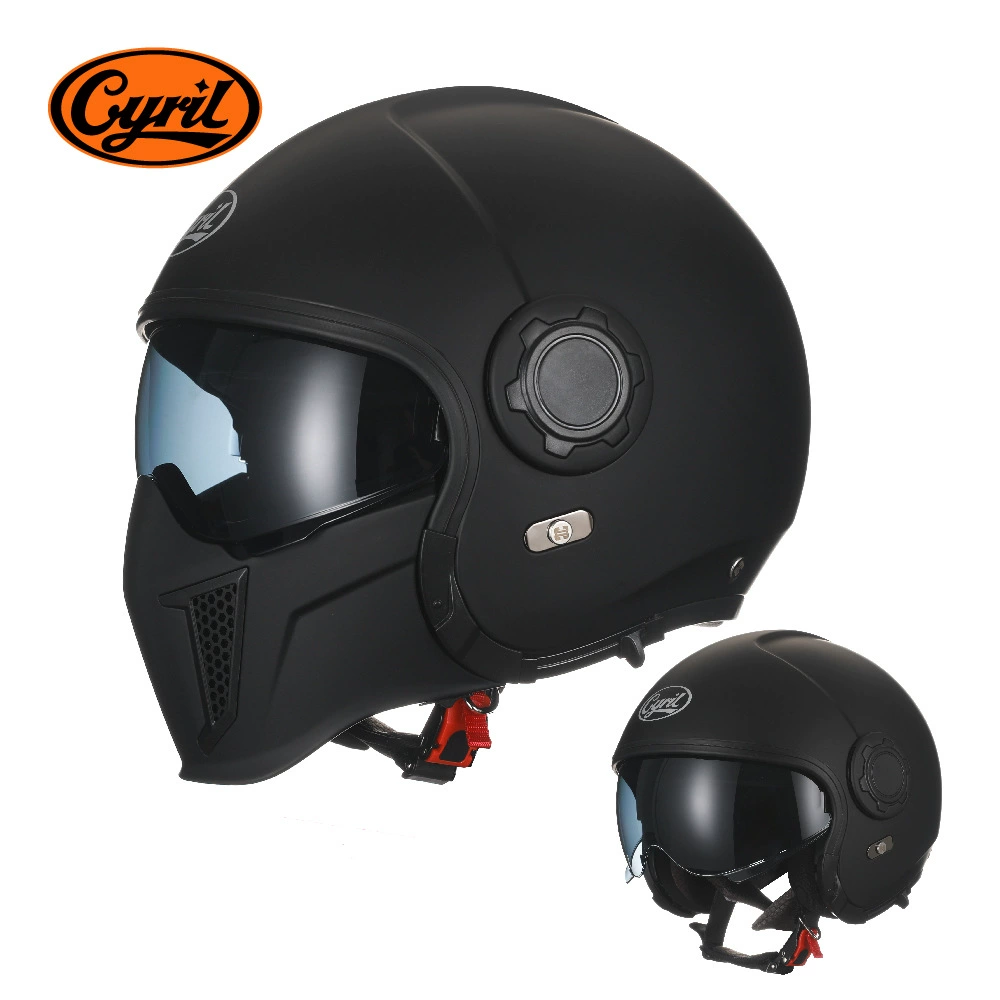К Cyril ретро-штамп шлем четырех времен черный воин Harley полубhelmet комбинированный шлем мотоцикла полный шлем мужской локомотив сертификация 3C