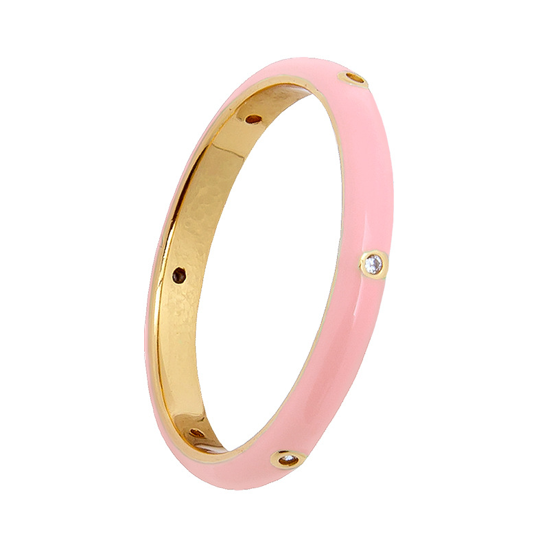Fashion Color Epoxy Enamel 18k Gold Ring Female European And American Trend Index Finger Ring display picture 3