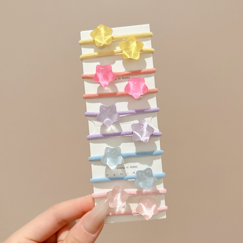 Dibujos animados para niños lindo pulgar lazo para el cabello bebé no daña el cabello cuerda alta elástico banda elástica cuerda para el cabello accesorios para el cabello