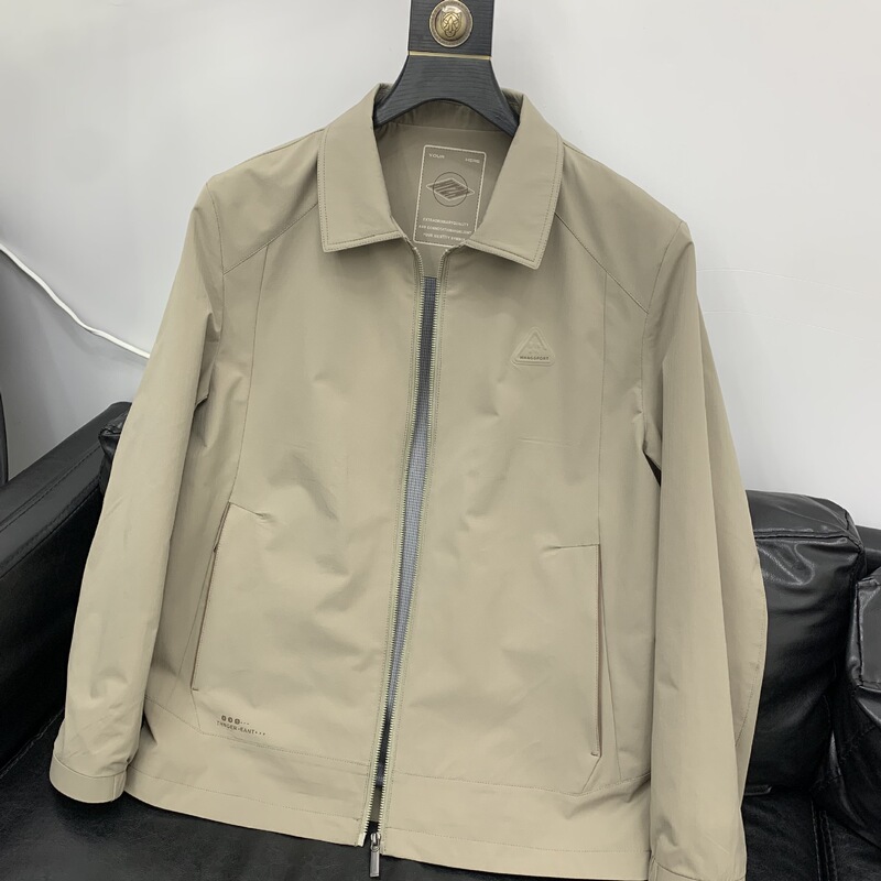 Spring Jacket Men's New Style 2026 Lapel Jacket Shirt Style Dad's Casual Loose Zipper Top for Spring and Autumn