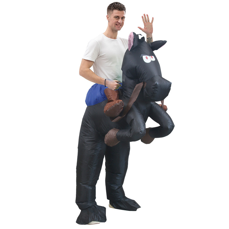 Venta caliente Traje inflable transfronterizo Dinosaurio de Halloween Alien Tyrannosaurus Rex Dress Up Ropa de actuación divertida Decoración de fiesta