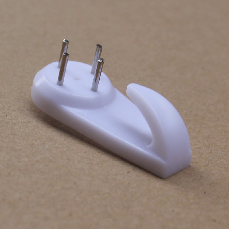 大号尖头挂钩照片画框镜子墙挂钩白色PP塑料大挂钩尖尖勾头部钩子