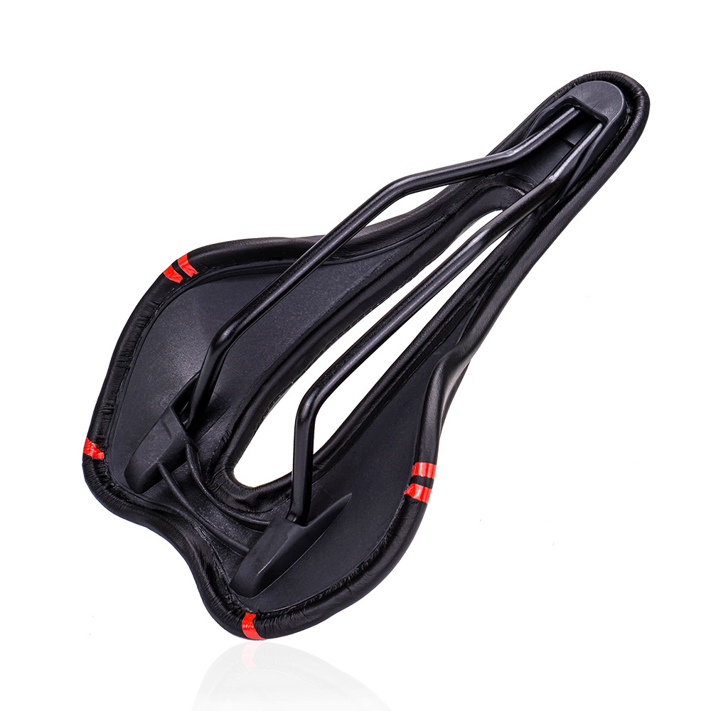 Cojín de bicicleta de carretera de montaña ZTTO Cojín de sillín de sillín de cuero de microfibra Bolsa de asiento plegable de bicicleta hueca cómoda y transpirable