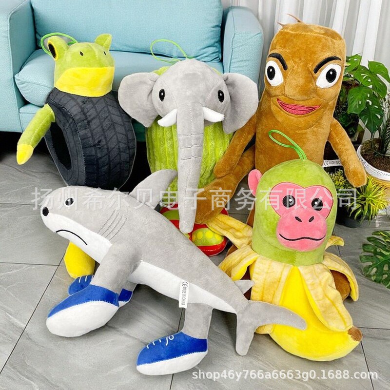 TungTung TungSahur Shanhaijing Stick Man vs Shark spoof Plush Toy Doll Doll Gift